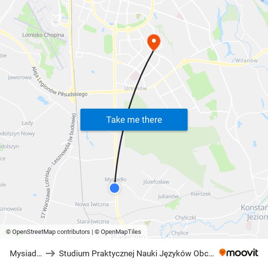 Mysiadło 04 to Studium Praktycznej Nauki Języków Obcych (SPNJO) SGGW map