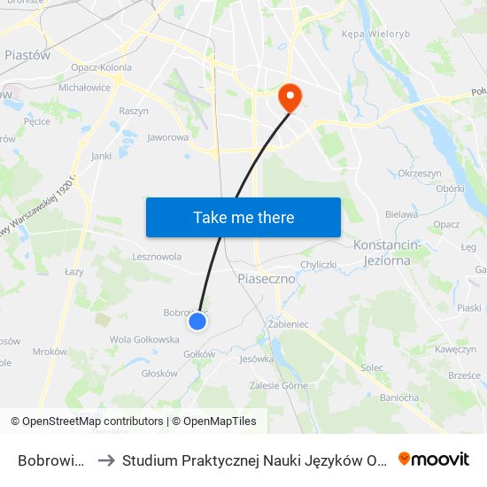 Bobrowiecka 01 to Studium Praktycznej Nauki Języków Obcych (SPNJO) SGGW map