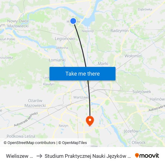 Wieliszew Polna 01 to Studium Praktycznej Nauki Języków Obcych (SPNJO) SGGW map