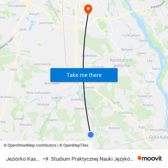 Jeziórko Kasztanowa to Studium Praktycznej Nauki Języków Obcych (SPNJO) SGGW map