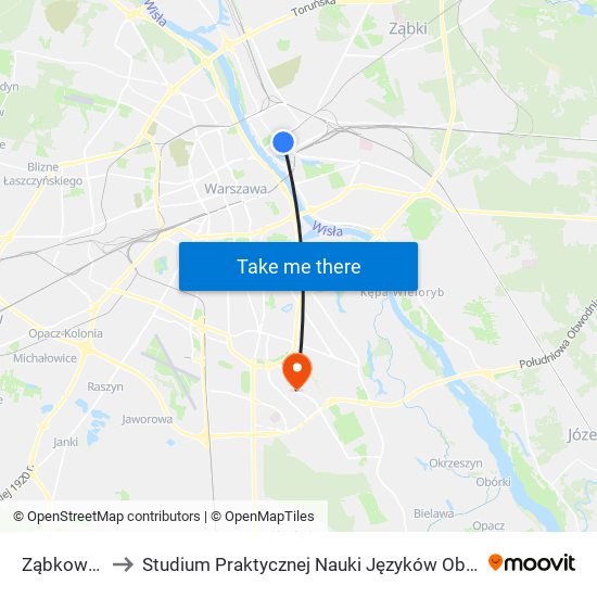 Ząbkowska to Studium Praktycznej Nauki Języków Obcych (SPNJO) SGGW map