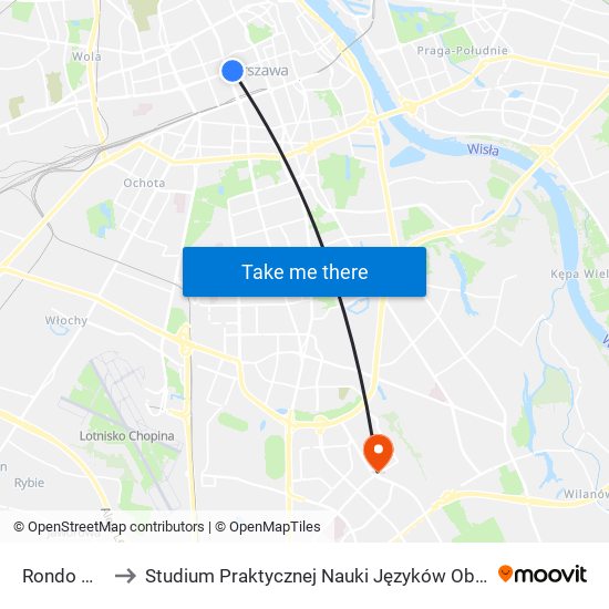 Rondo ONZ 05 to Studium Praktycznej Nauki Języków Obcych (SPNJO) SGGW map