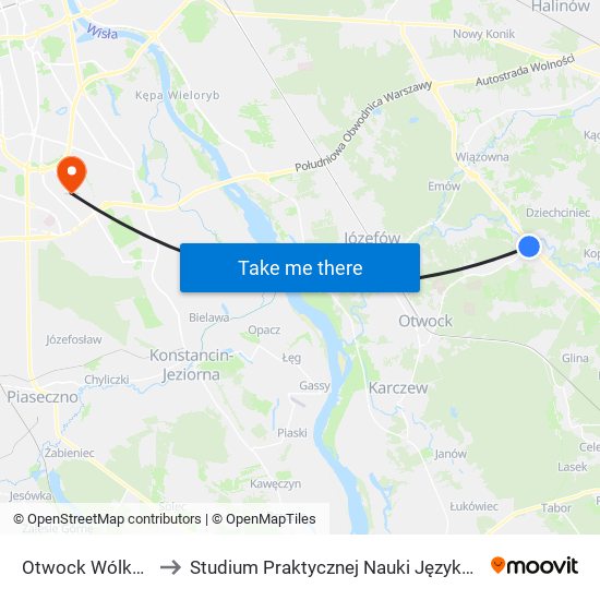 Otwock Wólka Mlądzka to Studium Praktycznej Nauki Języków Obcych (SPNJO) SGGW map