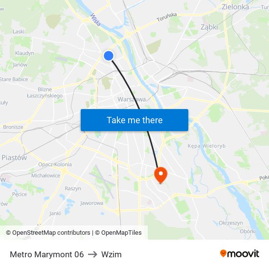 Metro Marymont 06 to Wzim map