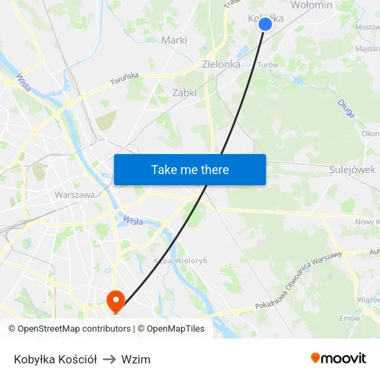 Kobyłka Kościół to Wzim map
