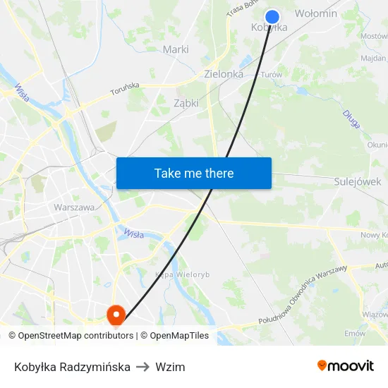 Kobyłka Radzymińska to Wzim map