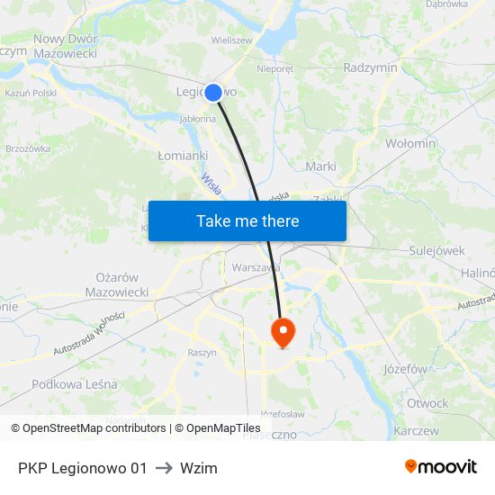 PKP Legionowo 01 to Wzim map