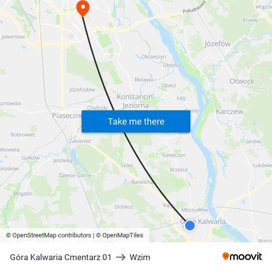 Góra Kalwaria Cmentarz 01 to Wzim map