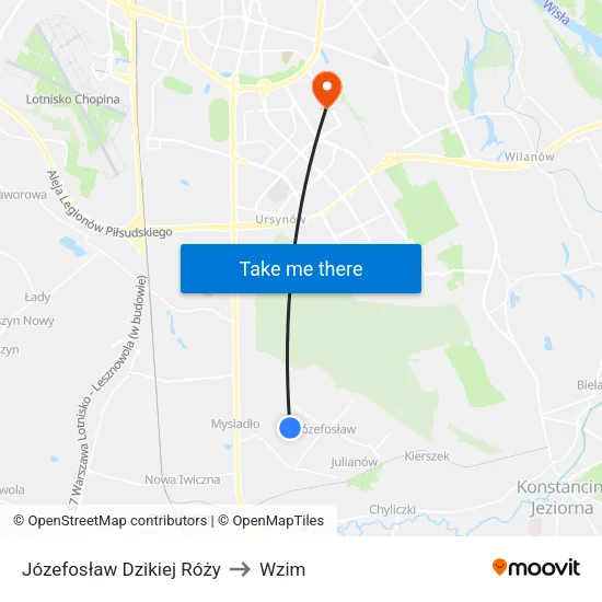 Józefosław Dzikiej Róży to Wzim map