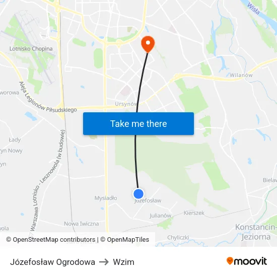 Józefosław Ogrodowa to Wzim map