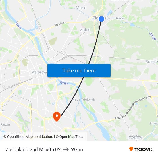 Zielonka Urząd Miasta to Wzim map