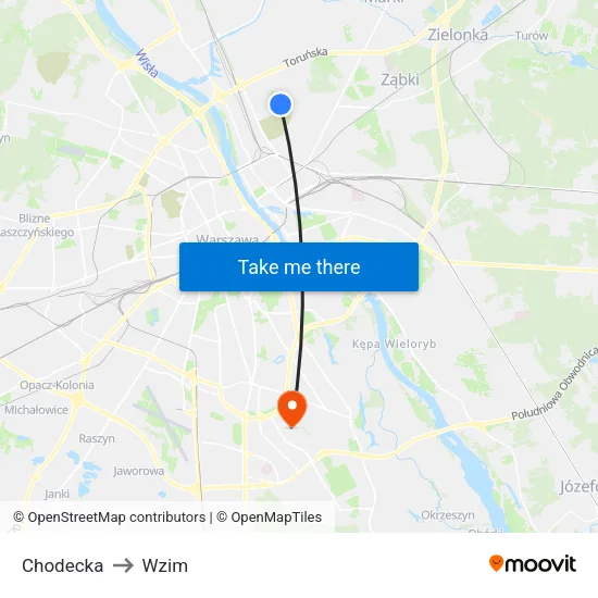 Chodecka to Wzim map