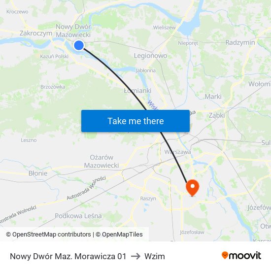 Nowy Dwór Mazowiecki Morawicza to Wzim map