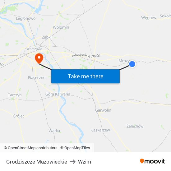 Grodziszcze Mazowieckie to Wzim map