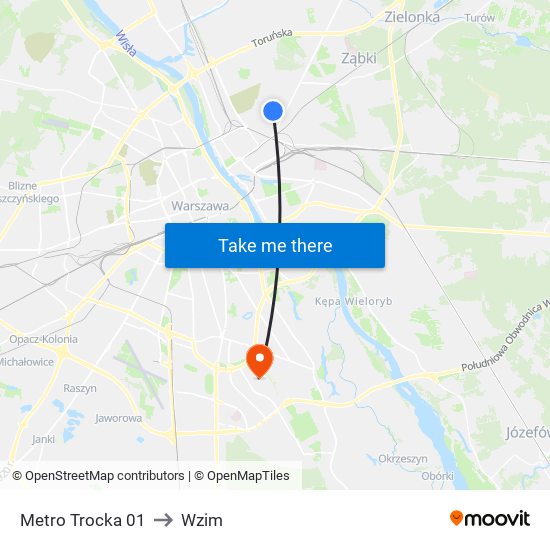 Metro Trocka 01 to Wzim map