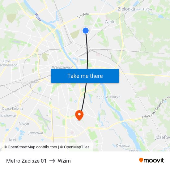 Metro Zacisze 01 to Wzim map
