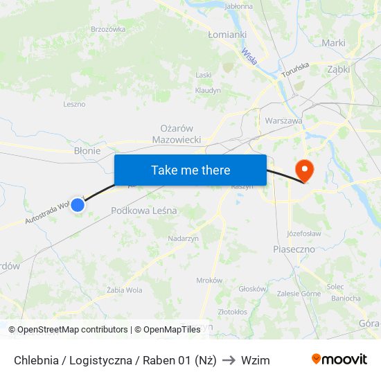 Chlebnia / Logistyczna / Raben 01 (Nż) to Wzim map