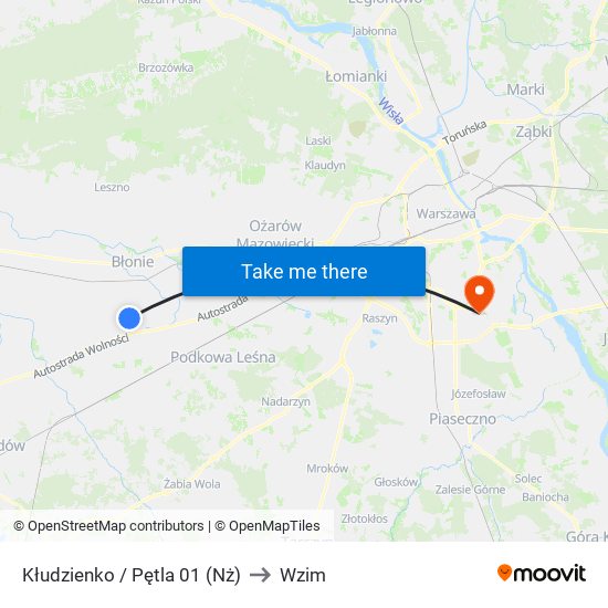 Kłudzienko / Pętla 01 (Nż) to Wzim map