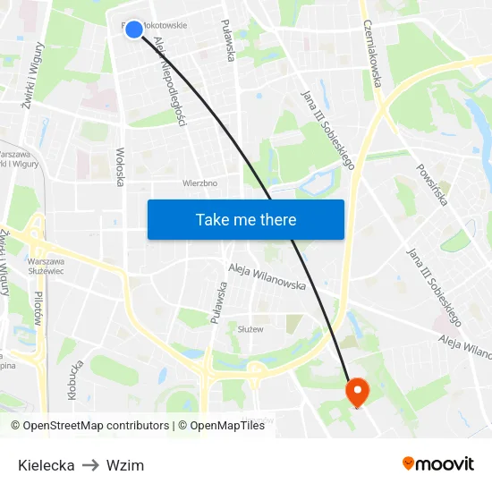 Kielecka to Wzim map