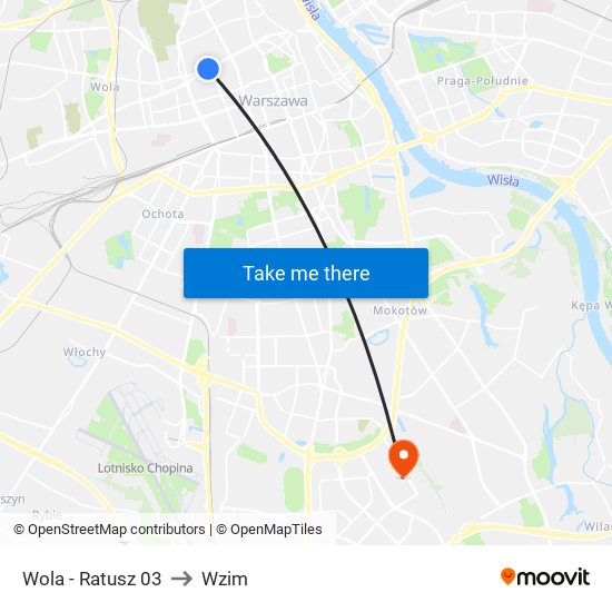 Wola - Ratusz 03 to Wzim map