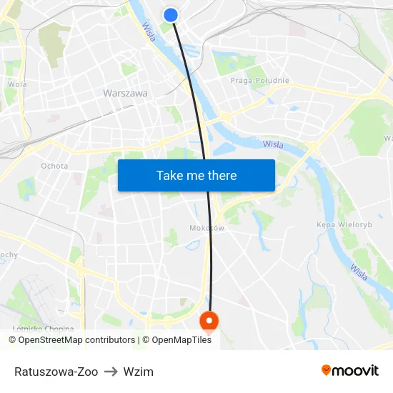 Ratuszowa - Zoo to Wzim map