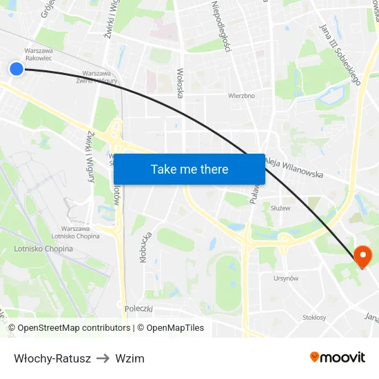 Włochy - Ratusz to Wzim map