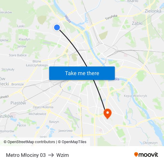 Metro Młociny 03 to Wzim map