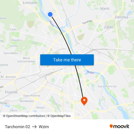 Tarchomin 02 to Wzim map