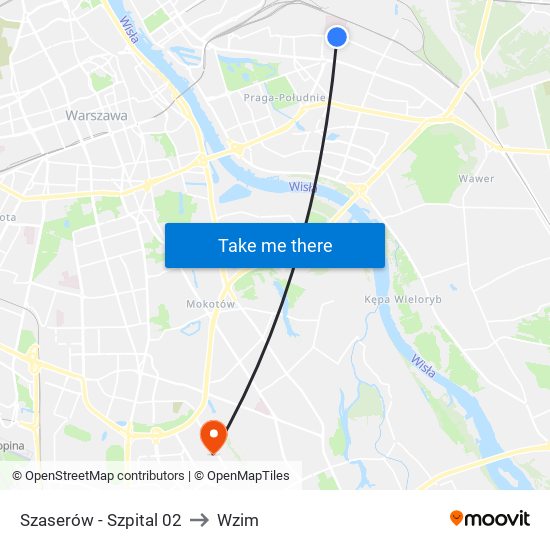 Szaserów - Szpital 02 to Wzim map