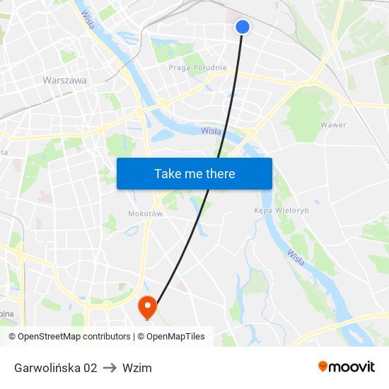 Garwolińska 02 to Wzim map