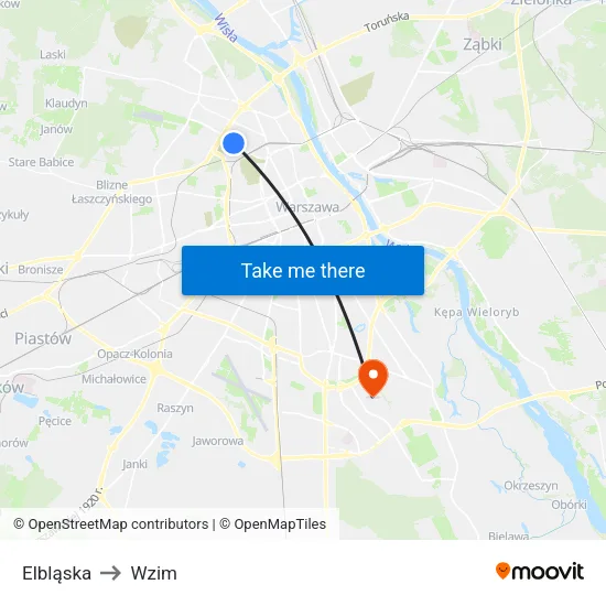 Elbląska to Wzim map