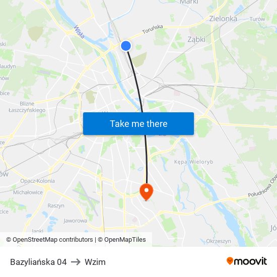 Bazyliańska 04 to Wzim map