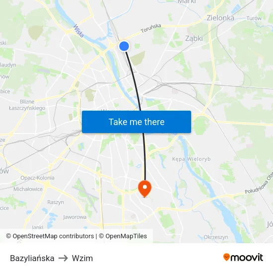 Bazyliańska to Wzim map