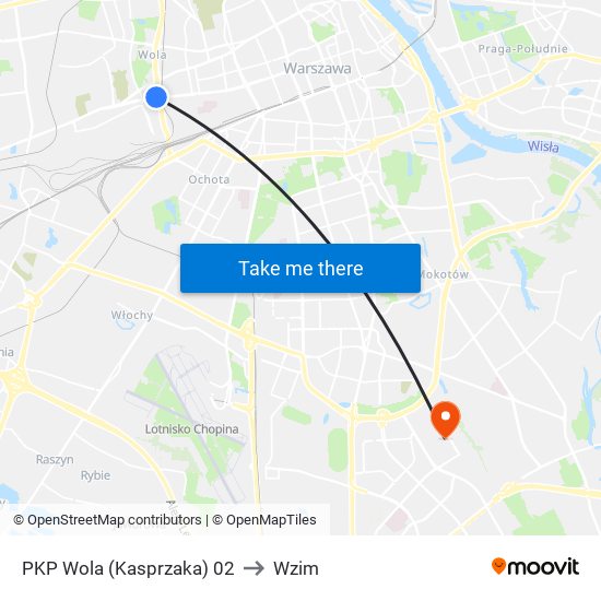 PKP Wola (Kasprzaka) 02 to Wzim map