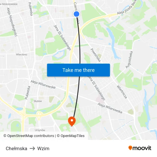 Chełmska to Wzim map