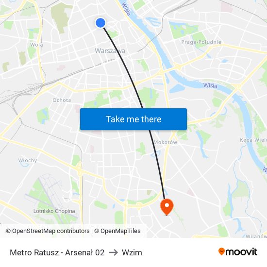 Metro Ratusz - Arsenał 02 to Wzim map