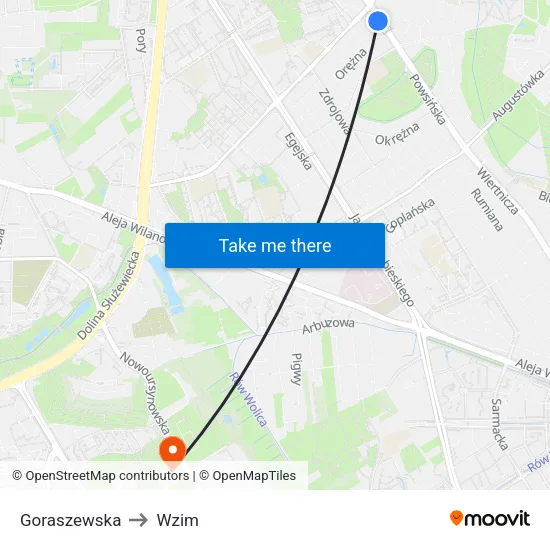 Goraszewska to Wzim map