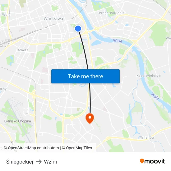 Śniegockiej to Wzim map