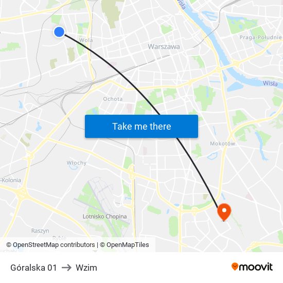 Góralska 01 to Wzim map