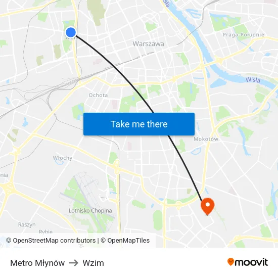 Metro Młynów to Wzim map