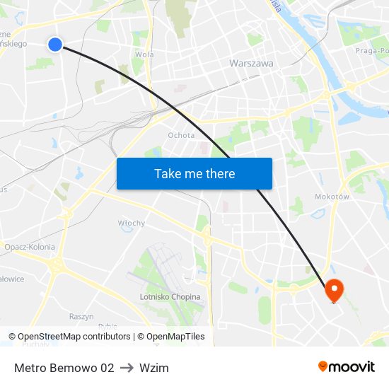 Metro Bemowo 02 to Wzim map