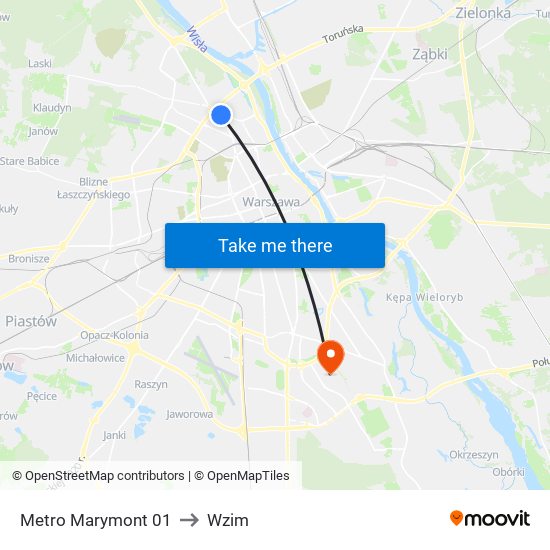 Metro Marymont 01 to Wzim map