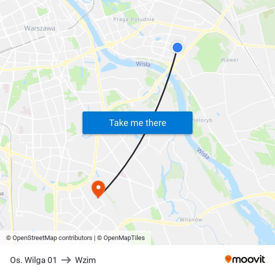 Os. Wilga 01 to Wzim map