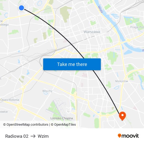 Radiowa 02 to Wzim map