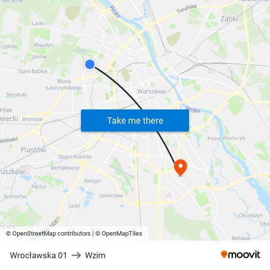 Wrocławska 01 to Wzim map