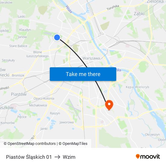 Piastów Śląskich 01 to Wzim map
