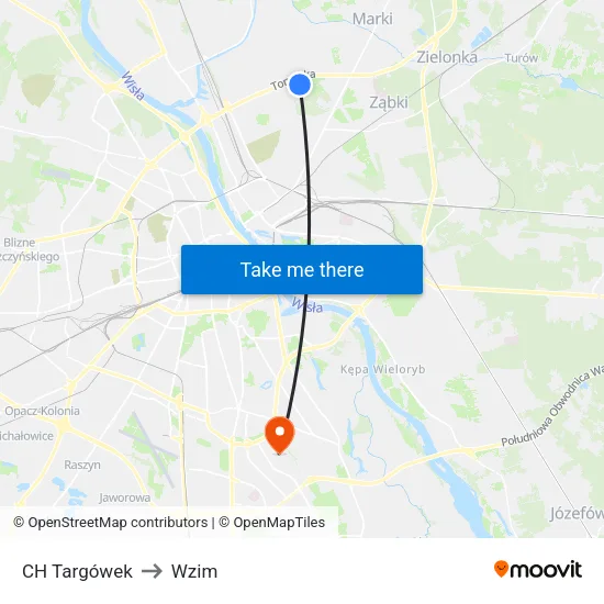 CH Targówek to Wzim map