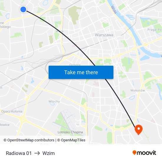 Radiowa 01 to Wzim map