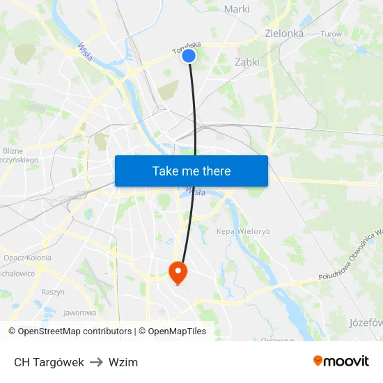 CH Targówek to Wzim map