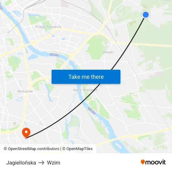 Jagiellońska to Wzim map